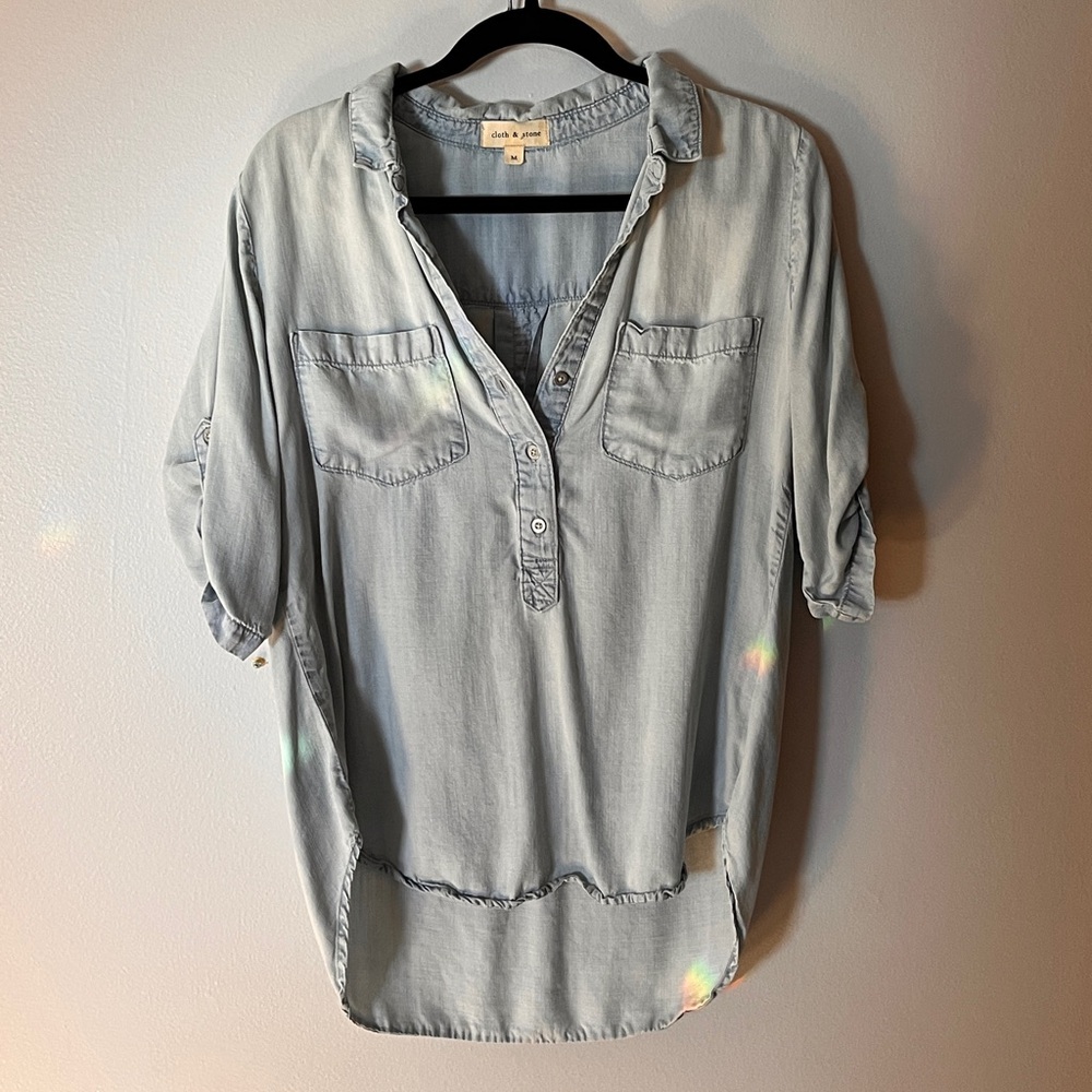 Cloth + Stone Chambray Henley Work Shirt